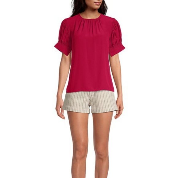 Rebecca Taylor Silk Short-Sleeve Blouse - Picture 2 of 6